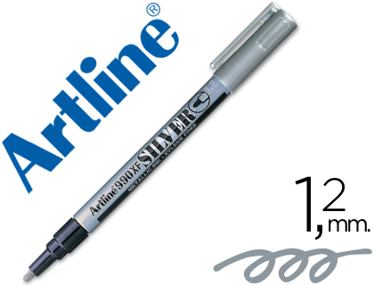 ROTULADOR ARTLINE MARCADOR PERMANENTE TINTA METALICA EK-990 PLATA PUNTA REDONDA 1.2 MM