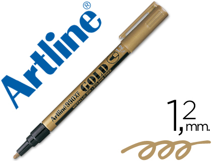 ROTULADOR ARTLINE MARCADOR PERMANENTE PUNTA METALICA EK-990 ORO PUNTA REDONDA 1.2 MM