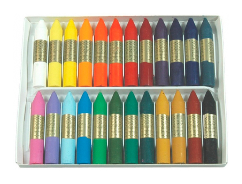 LAPICES CERA MANLEY CAJA DE 24 COLORES SURTIDOS