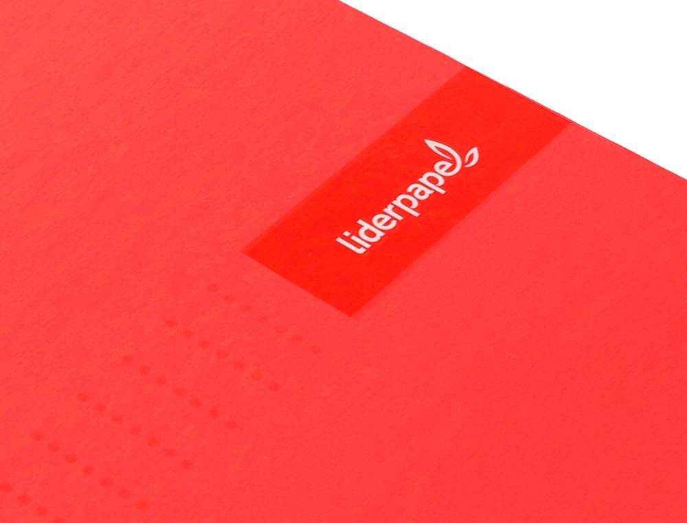 CUADERNO ESPIRAL LIDERPAPEL A4 CRAFTY TAPA FORRADA 80H 90 GR CUADRO 4MM CON MARGEN COLOR ROJA