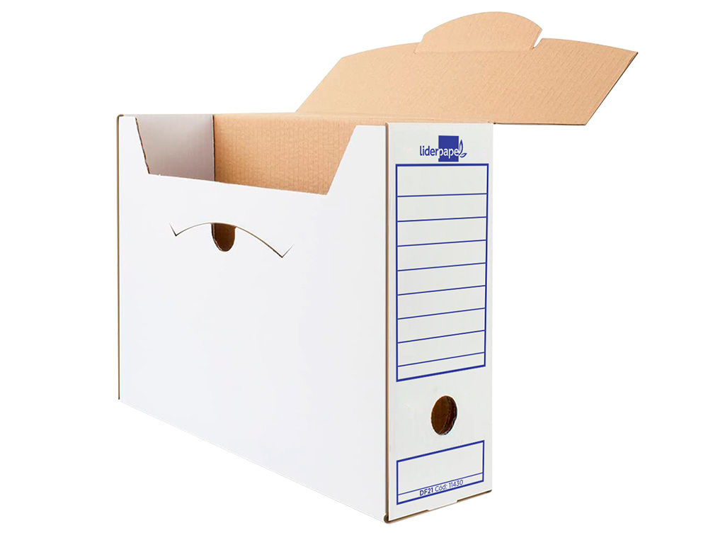 CAJA ARCHIVO DEFINITIVO LIDERPAPEL FOLIO PROLONGADO CARTON RECICLADO 325G/M2 LOMO 116 MM BLANCO 388X116X275 MM