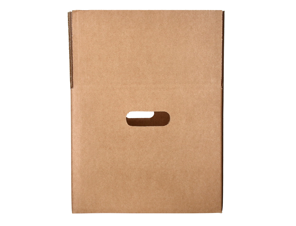 CAJA PARA EMBALAR Q-CONNECT AMERICANA CON ASAS CARTON RECICLADO CANAL SIMPLE 5 MM COLOR KRAFT 500X340X310 MM