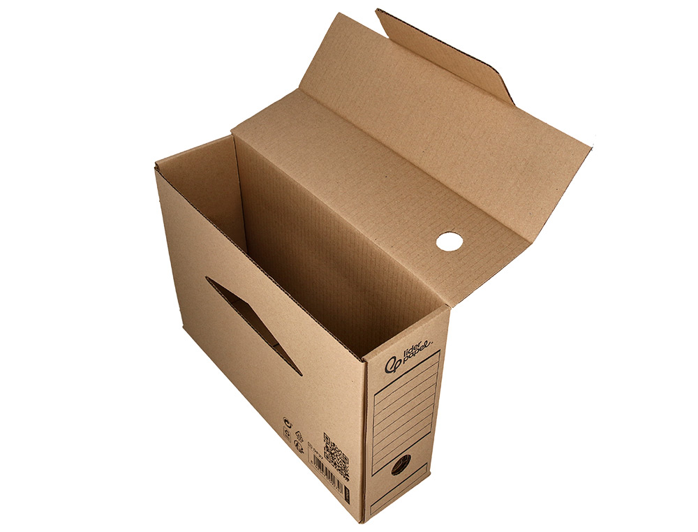 CAJA ARCHIVO DEFINITIVO LIDERPAPEL DIN A4 CARTON RECICLADO 325G/M2 LOMO 82 MM KRAFT 325X82X250 MM