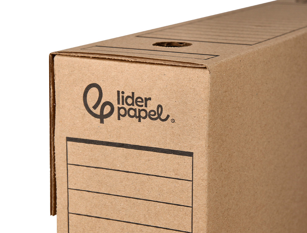 CAJA ARCHIVO DEFINITIVO LIDERPAPEL DIN A4 CARTON RECICLADO 325G/M2 LOMO 82 MM KRAFT 325X82X250 MM