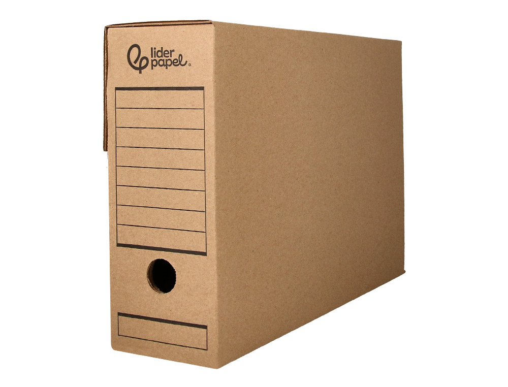 CAJA ARCHIVO DEFINITIVO LIDERPAPEL DIN A4 CARTON RECICLADO 325G/M2 LOMO 82 MM KRAFT 325X82X250 MM