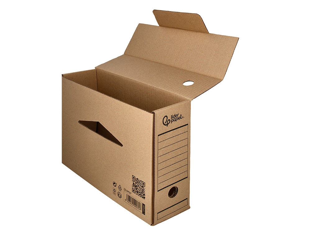 CAJA ARCHIVO DEFINITIVO LIDERPAPEL DIN A4 CARTON RECICLADO 325G/M2 LOMO 82 MM KRAFT 325X82X250 MM