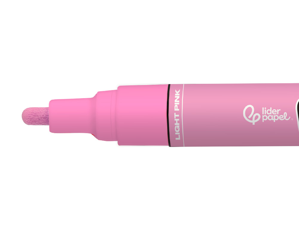 ROTULADOR LIDERPAPEL ACRYLIC BASE AGUA TODO TIPO DE SUPERFICIE PUNTA REDONDA 3 MM ROSA CLARO