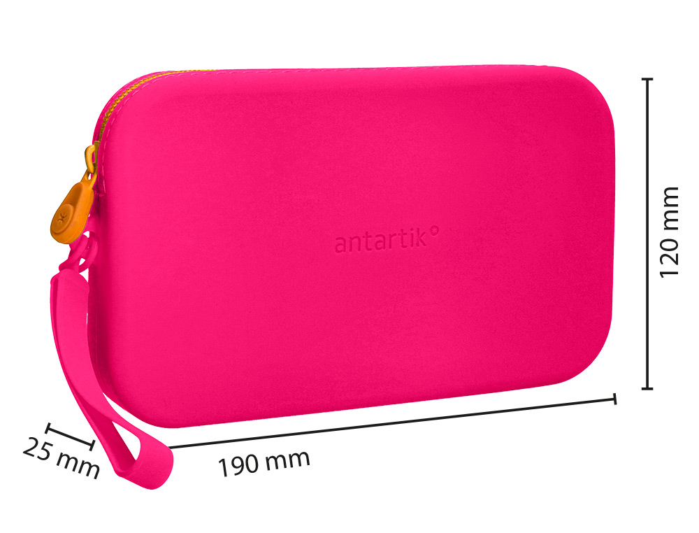 ESTUCHE PORTATODO ANTARTIK TROPICAL DIVE SILICONA SOFT RECTANGULAR 190X120X25 MM ROSA FUCSIA