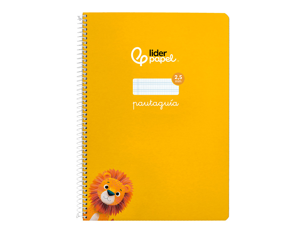 CUADERNO ESPIRAL LIDERPAPEL A4 PAUTAGUIA TAPA BLANDA 80H 75 GR CUADRO PAUTADO 2,5MM COLOR AMARILLO