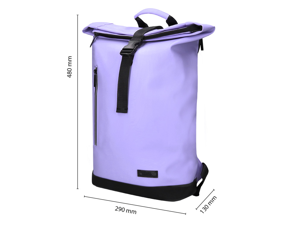MOCHILA ANTARTIK ROLL PACK WATERPROOF ENROLLABLE GRAN CAPACIDAD COLOR LAVANDA 480X130X280MM