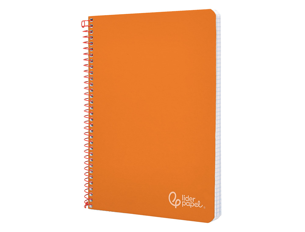 CUADERNO ESPIRAL LIDERPAPEL A4 WITTY TAPA DURA 80H 90GR PAUTA 3,5MM CON MARGEN COLOR NARANJA