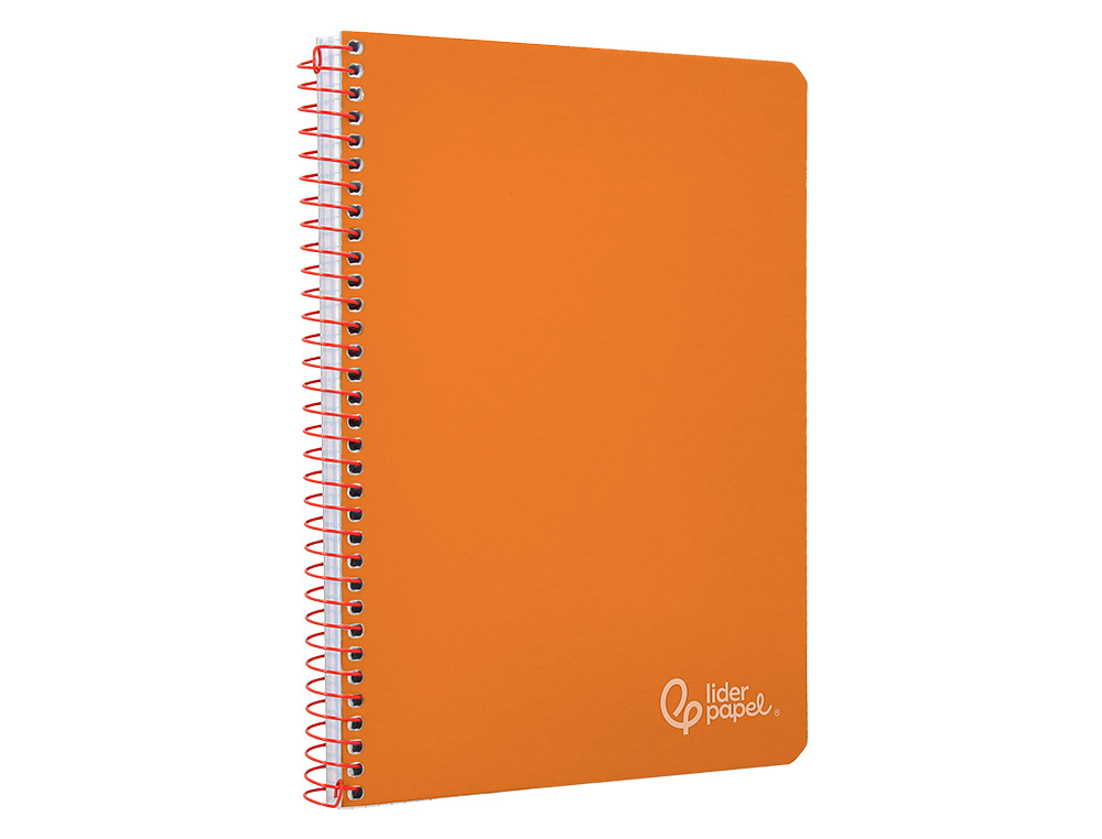 CUADERNO ESPIRAL LIDERPAPEL A4 WITTY TAPA DURA 80H 90GR PAUTA 3,5MM CON MARGEN COLOR NARANJA