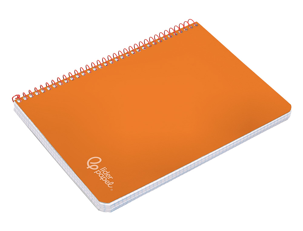 CUADERNO ESPIRAL LIDERPAPEL A4 WITTY TAPA DURA 80H 90GR PAUTA 3,5MM CON MARGEN COLOR NARANJA