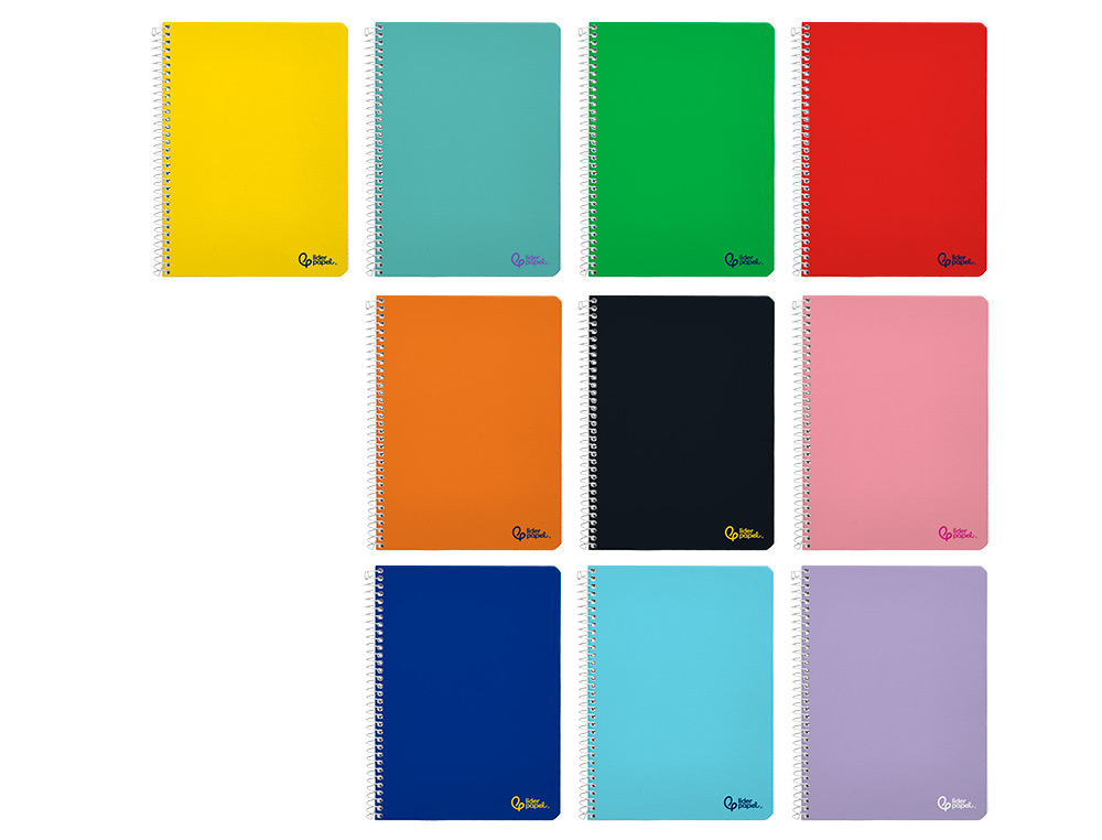 CUADERNO ESPIRAL LIDERPAPEL A5 SMART TAPA BLANDA 80H 75GR PAUTA 2,5MM CON MARGEN COLORES SURTIDOS