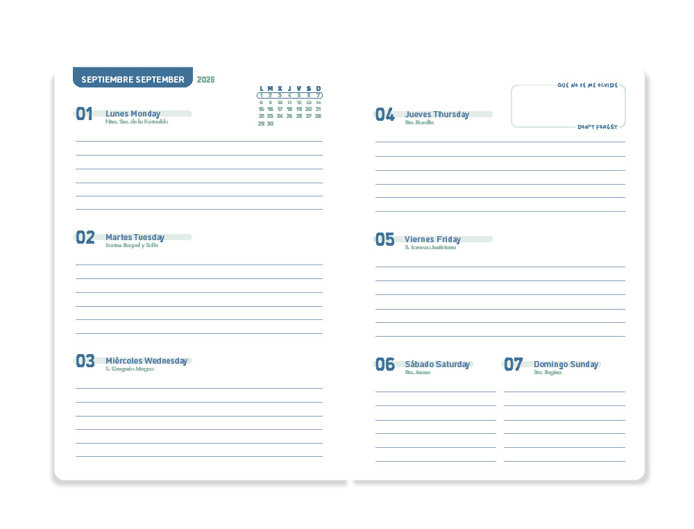 AGENDA ESCOLAR LIDERPAPEL 25-26 ESPIRAL CLASSIC ROSA SEMANA VISTA A5 BILINGÜE PAPEL FSC 70 GR