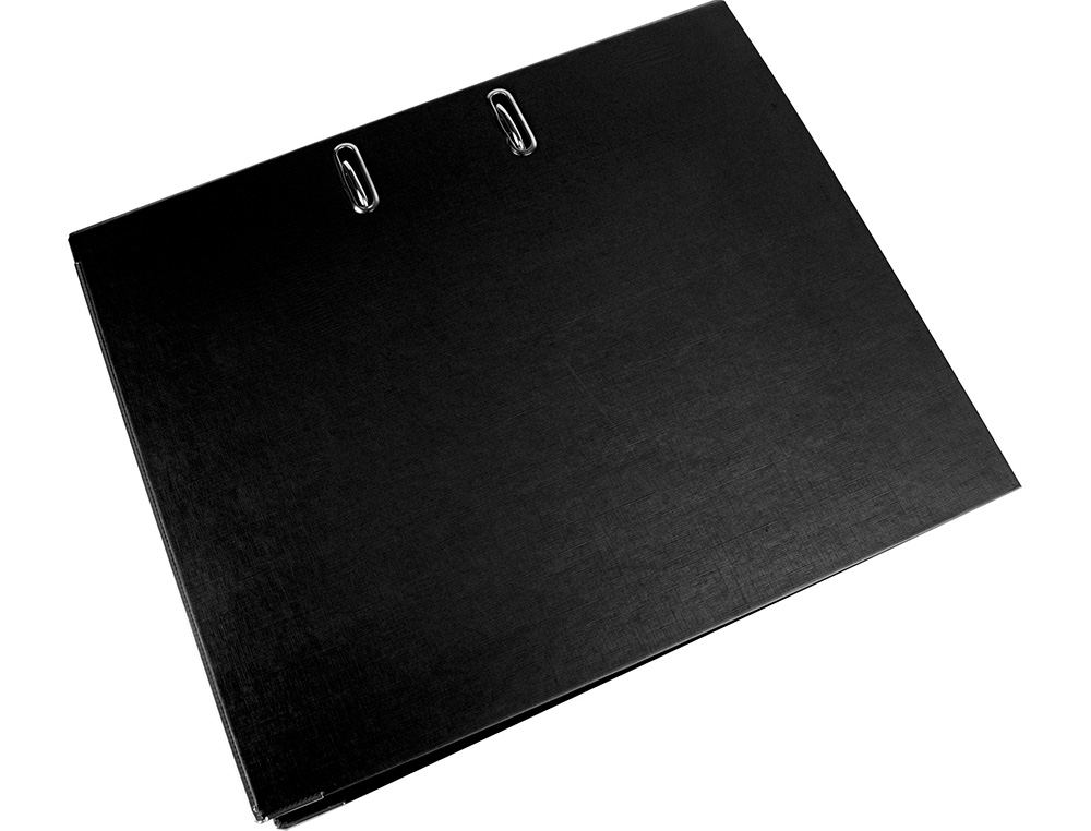 ARCHIVADOR DE PALANCA LIDERPAPEL FOLIO DOCUMENTA FORRADO PVC CON RADO LOMO 75MM NEGRO COMPRESOR METALICO