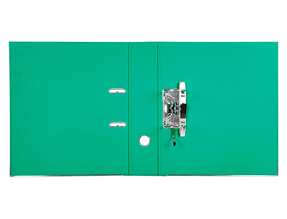 ARCHIVADOR DE PALANCA LIDERPAPEL A4 DOCUMENTA FORRADO PVC CON RADO LOMO 75MM VERDE COMPRESOR METALICO