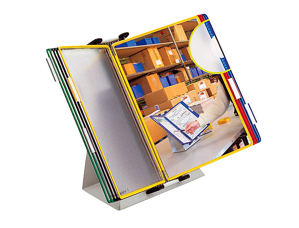 PORTACATALOGO SOBREMESA PVC TARIFOLD CON 10 FUNDAS DIN A4 COLORES SURTIDOS