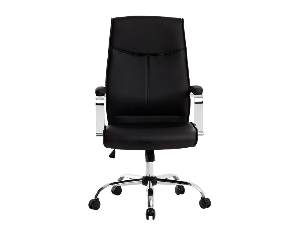 SILLA Q-CONNECT DIRECCION MODE NA SIMIL PIEL BASE METALICA ALT MAX 1220 ANC 510 PROF 490 MM RUEDAS PREMIUM COLOR NEGRO