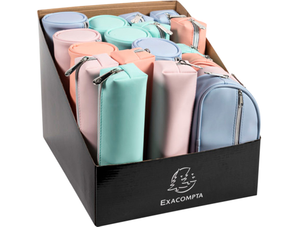 BOLSO ESCOLAR EXACOMPTA AQUAREL GOMA 3 FORMAS COLORES SURTIDOS