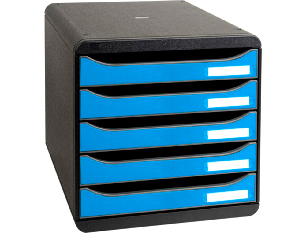 FICHERO CAJONES SOBREMESA EXACOMPTA BIG-BOX CLEAN SAFE 5 CAJONES AZUL