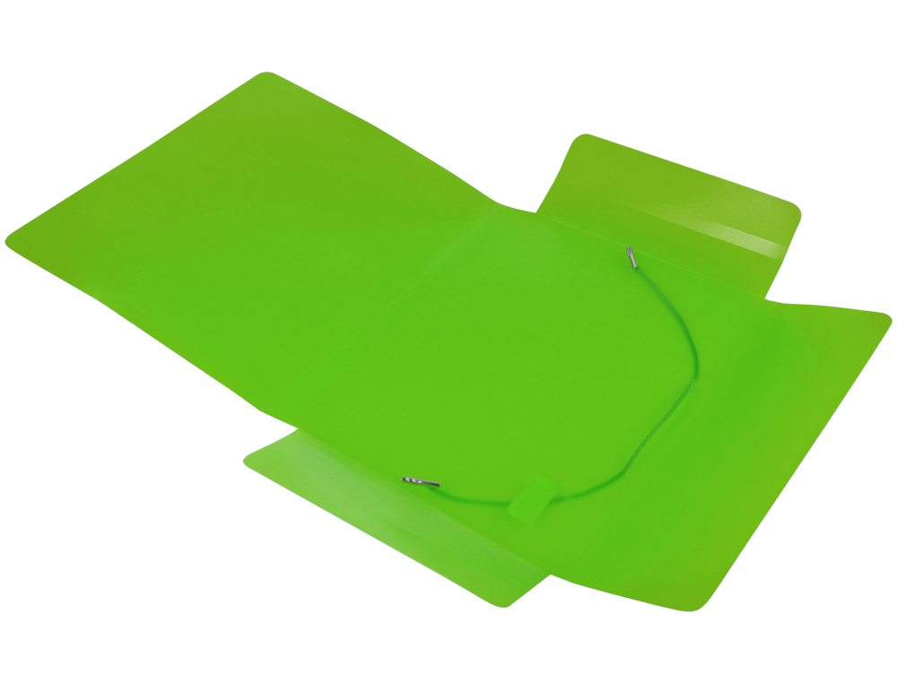 CARPETA LIDERPAPEL GOMAS TRES SOLAPAS POLIPROPILENO DIN A5 COLOR VERDE