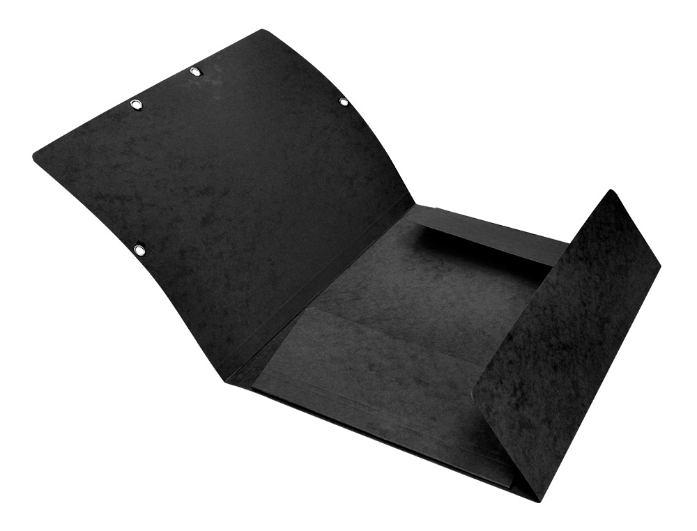 CARPETA Q-CONNECT GOMAS KF02169 CARTON SIMIL-PRESPAN SOLAPAS 320X243 MM NEGRA