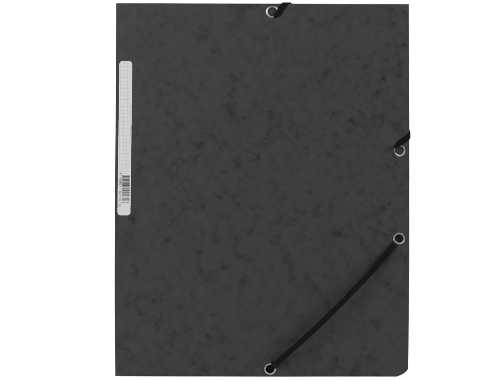 CARPETA Q-CONNECT GOMAS KF02169 CARTON SIMIL-PRESPAN SOLAPAS 320X243 MM NEGRA