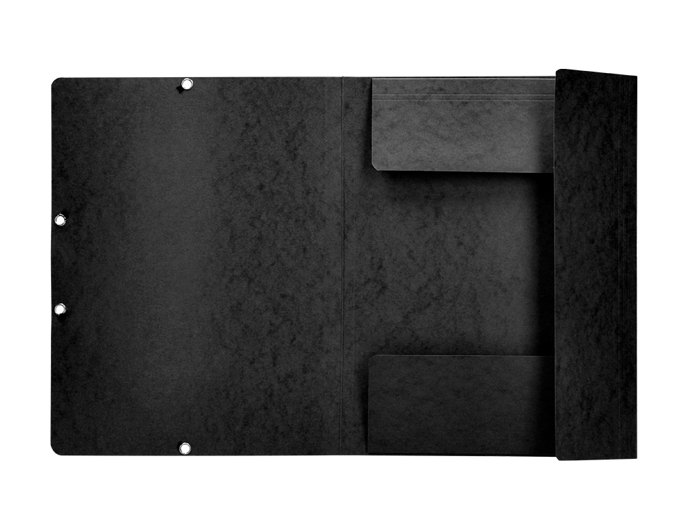 CARPETA Q-CONNECT GOMAS KF02169 CARTON SIMIL-PRESPAN SOLAPAS 320X243 MM NEGRA