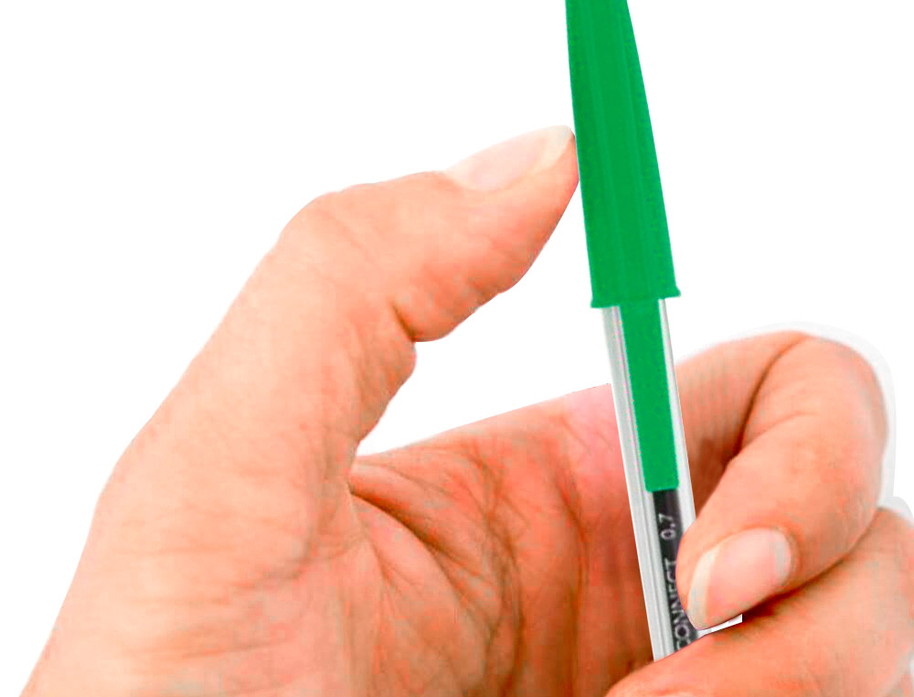 BOLIGRAFO TRANSPARENTE Q-CONNECT VERDE MEDIO KF01043