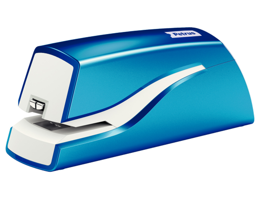 GRAPADORA PETRUS ELECTRICA E-310 WOW AZUL METALIZADO CAPACIDAD 12 HOJAS USA GRAPA Nº 10