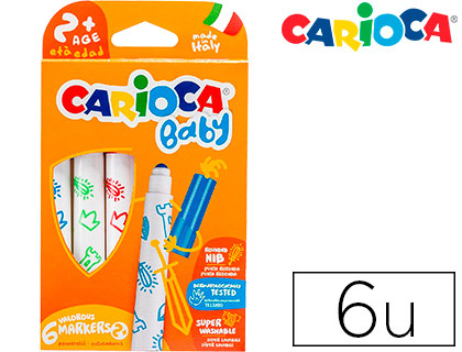 ROTULADOR CARIOCA BABY 2 AOS CAJA 6 UNIDADES COLORES SURTIDOS