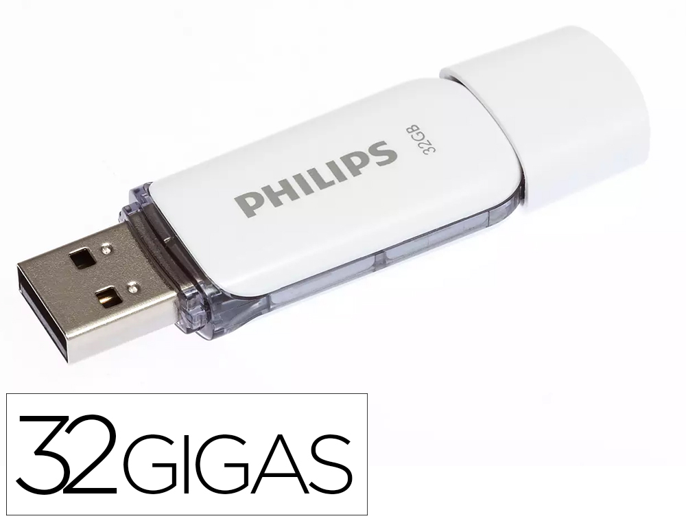 MEMORIA USB PHILIPS FLASH USB 2.0 32GB SNOW GREY