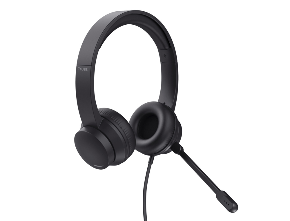 AURICULAR TRUST AYDA DIADEMA CON MICROFONO USB COLOR NEGRO