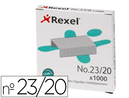 GRAPAS REXEL 23/20 ACERO CAJA 1000 UNIDADES